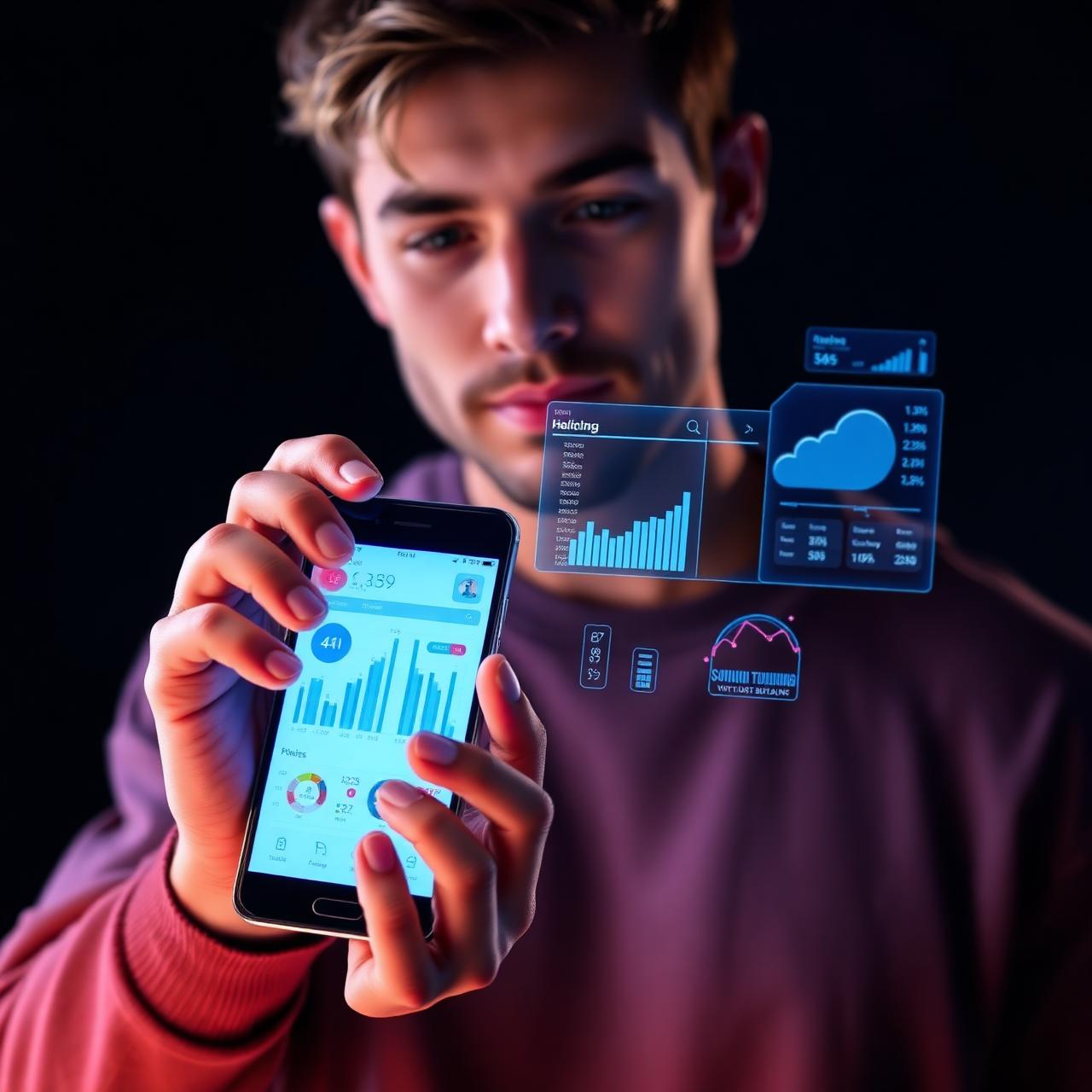Mockup 3D do ebook IA Lucrativa em um celular moderno